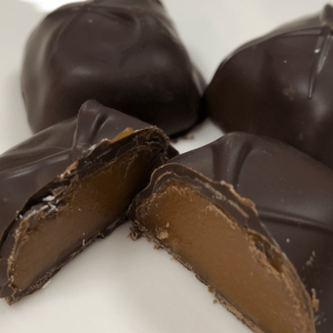 dark chocolate covered caramel