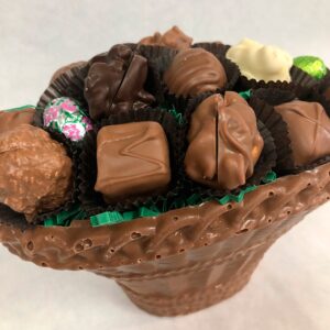 chocolate molded filled basket