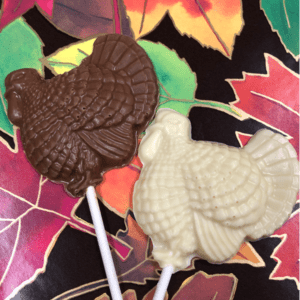 chocolate turkey lollipops