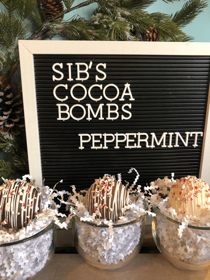 peppermint hot chocolate bombs