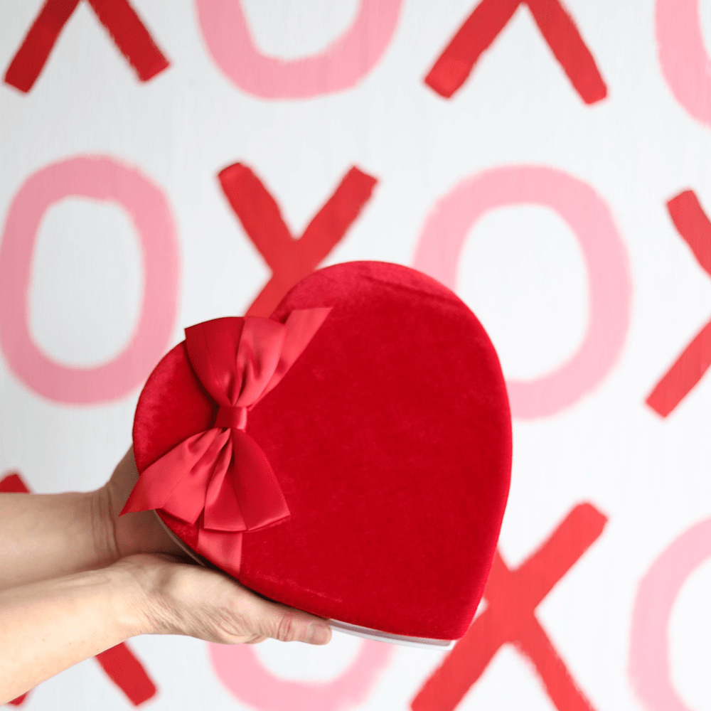 heart shaped valentine chocolate box